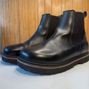Black Leather Chelsea Boots Birkenstock Highwood uk 38